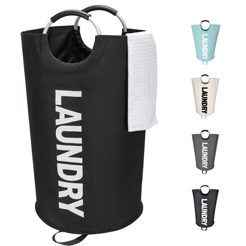 Maxsilan 125L X-Large Laundry Basket, Freestanding Tall Clothes Hamper, Collapsible Laundry Bag, Black