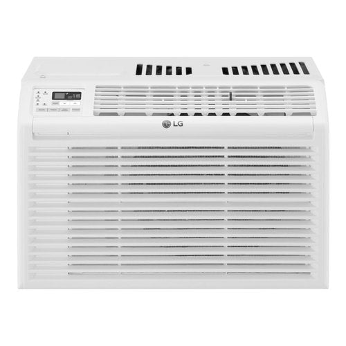 LG 6,000 BTU Window Air Conditioner, 115V, Cools 250 Sq.Ft. for Bedroom, Den, Living Room, Quiet Operation, with Remote, 2 Cooling & Fan Speeds, 2-Way Air Deflection, Auto Restart, White