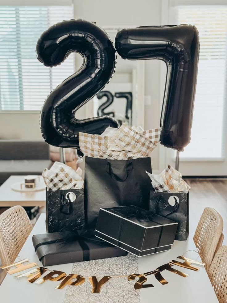 Skiennix 40-Inch Black Foil Number 15 Balloons - Perfect for 15th Birthday & Anniversary Celebrations