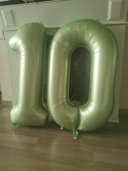 Number 0 Balloons - 40 Inch Olive Green Birthday Decorations for Milestone Events & Baby Showers