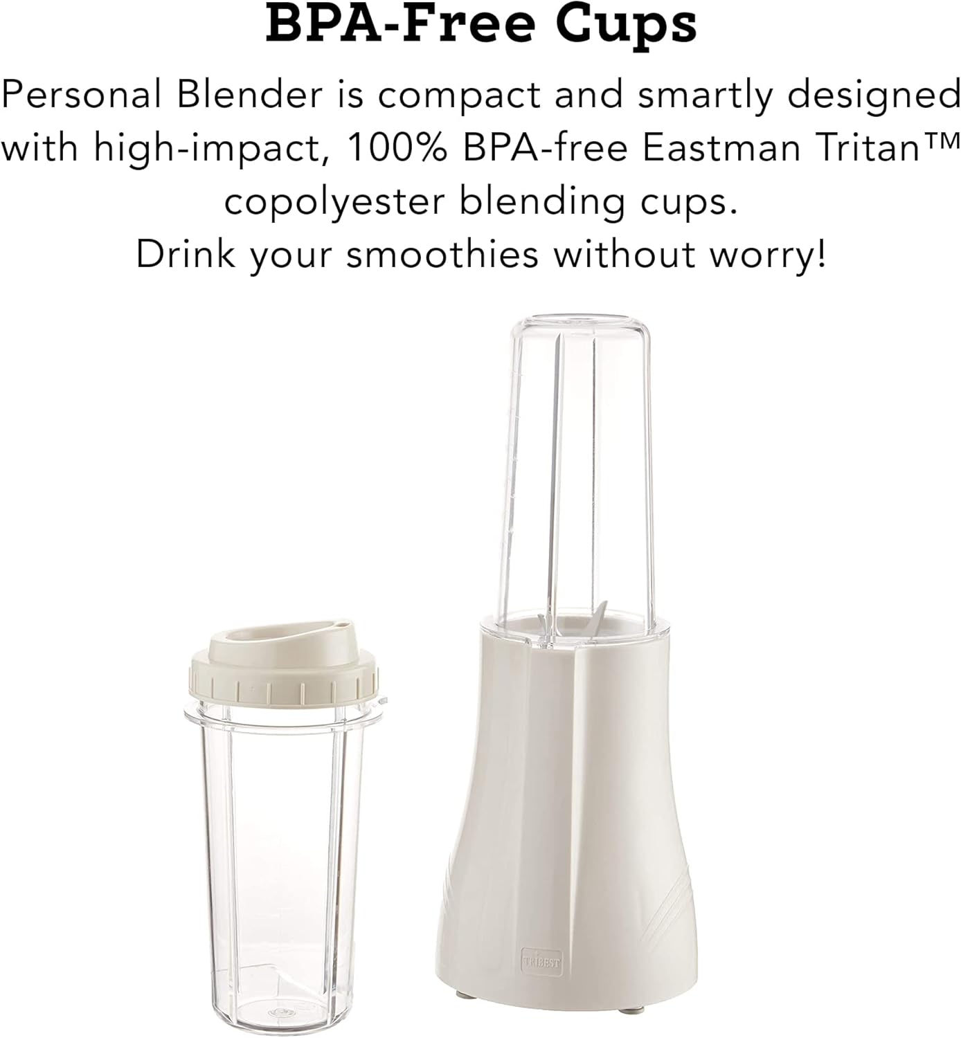 Tribest PB-250XL-A Personal Blender - BPA-Free Kitchen Grinder for Smoothies & Shakes | White