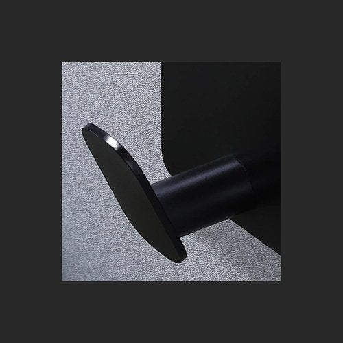 DELITON Adhesive Hooks - 4 Pack Wall Hooks for Towels & Coats | Matte Black Stainless Steel Finish