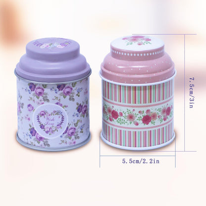 TooGet Elegant Metal Tinplate Tins - Shabby Chic Mini Boxes for DIY Candles, Spices, and Gifts | 6-Pack