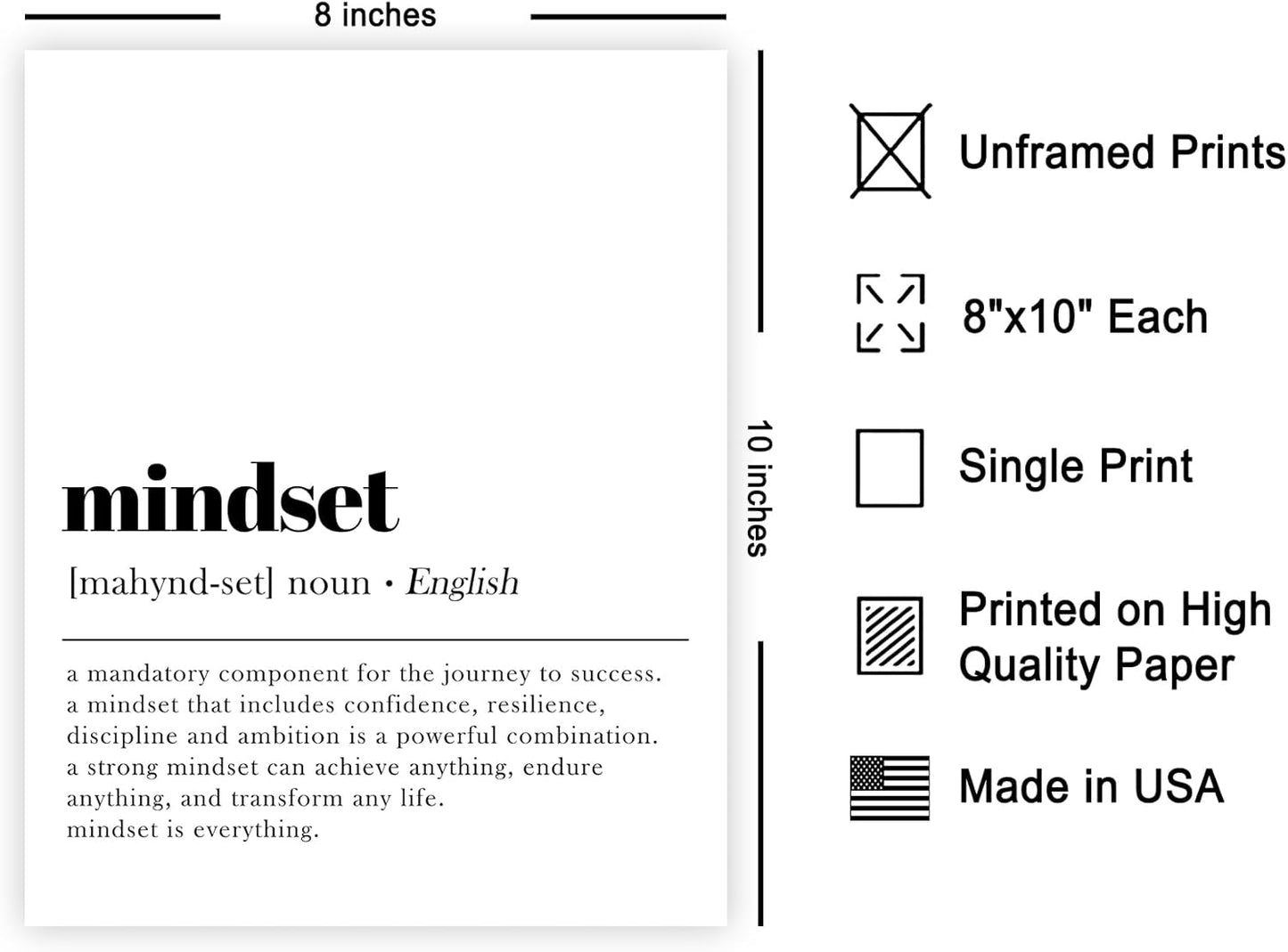 Poster Master Motivational Mindset Print - Inspiring Typography Wall Art - 8x10 Unframed Decor
