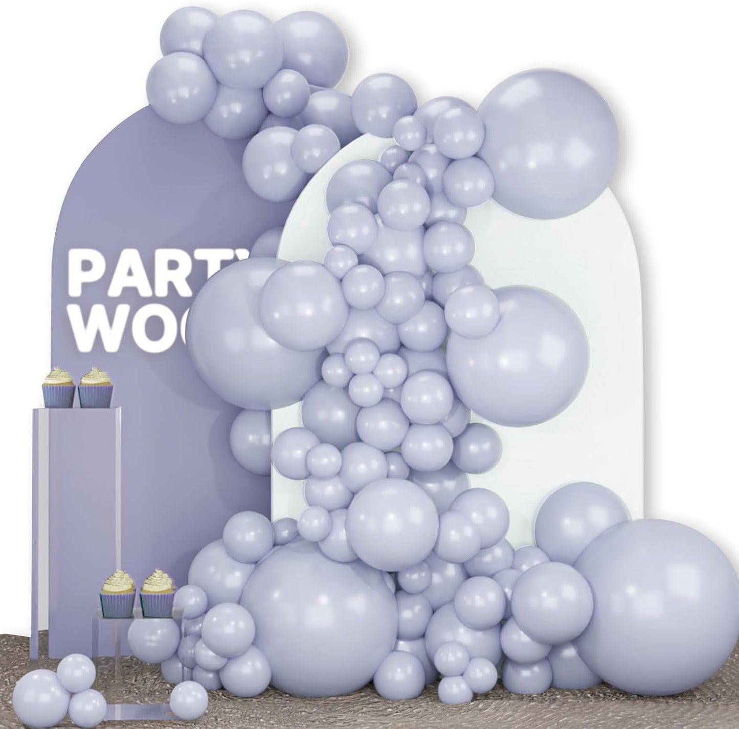 PartyWoo Dusty Blue Balloons - 140-Piece Boho Balloon Arch Kit for Baby Showers & Graduations | 5-12 Inch Sizes