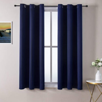 ChrisDowa Blackout Curtains - Thermal Insulated Room Darkening Panels Set (Navy Blue, 42W x 63L)