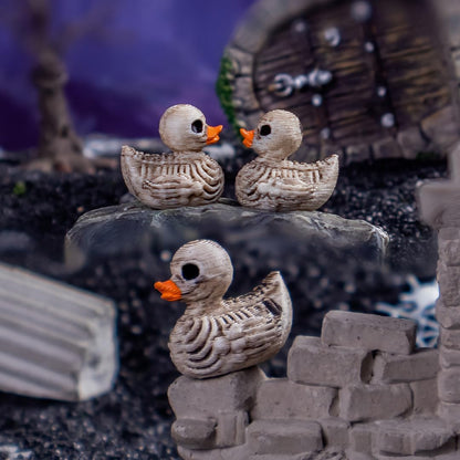 Skiennix Mini Duck Skeleton Figurines - 50Pcs Halloween Decor for Spooky Scenes | Tiny Resin Ducks