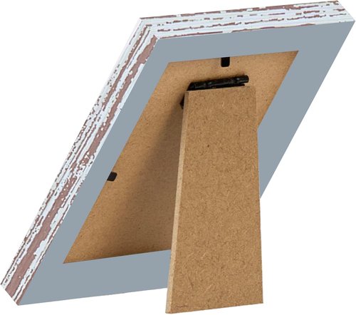 JCJMY Rustic White Picture Frame - 3x4 Wall Mount or Tabletop Display with Shatter-Resistant Plexiglass