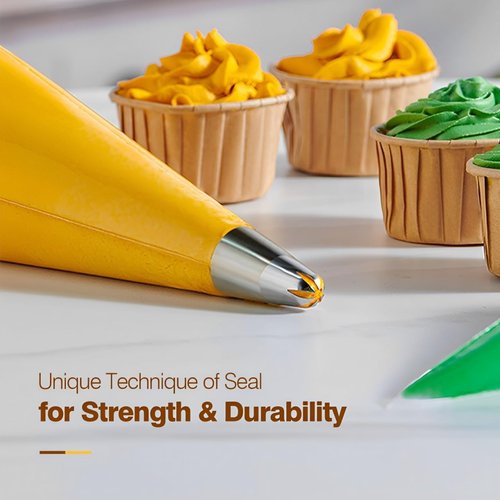 Keenpioneer Disposable Cake Decorating Piping Bags - 100 Count, 12 Inch, Clear Quality