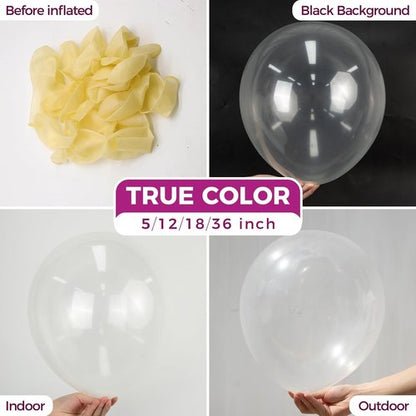 Bezente Clear Balloons - 100 Pack 12-Inch Round Transparent Latex Balloons for Weddings & Parties