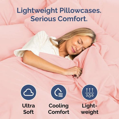 King Standard Pillow Cases - Ultra-Soft Hotel Quality Covers | Cozy, Fade-Free & Wrinkle Resistant - Baby Pink - Set of 2