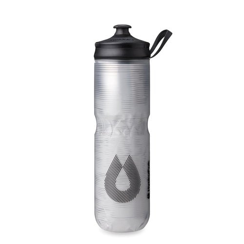 HydraPak | Polar Bottle - Polar Sport Insulated Water Bottle - BPA-Free, Sport & Bike Squeeze Bottle with Handle (Pulse White, 700ml / 24oz)