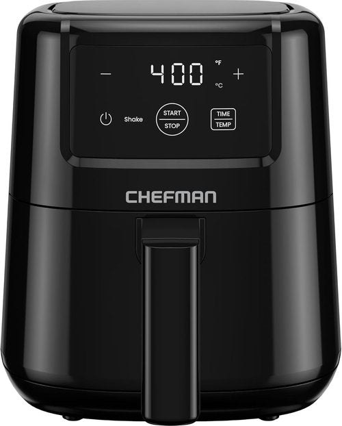 CHEFMAN 2 Qt Mini Air Fryer - Compact Digital Air Fryer with Nonstick Basket & Timer | Quick Meals in Black
