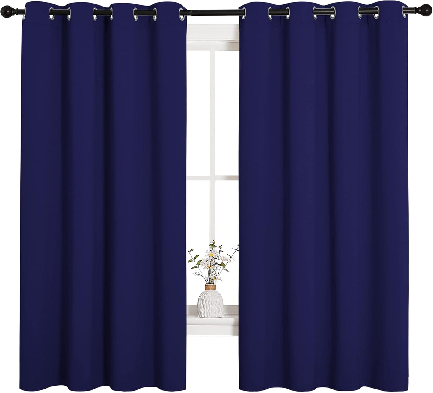 NICETOWN Blackout Curtains - All Season Thermal Insulated Grommet Drapes for Kids' Room | Royal Blue, 55 x 68 Inches