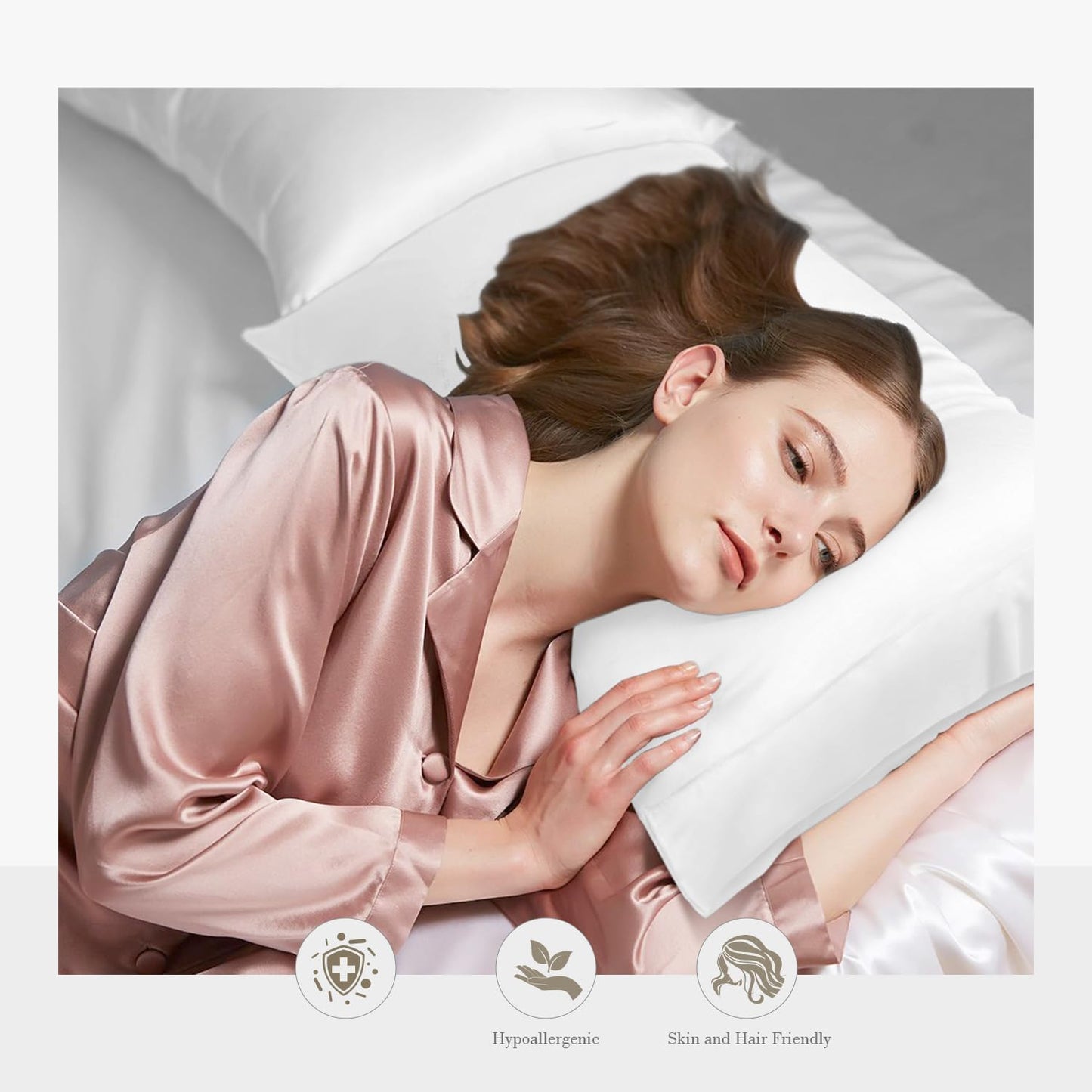 WishSmile Cooling Queen Pillowcases - Breathable Silky Soft Rayon from Bamboo, Moisture Wicking | White, 20x30 IN, Set of 2