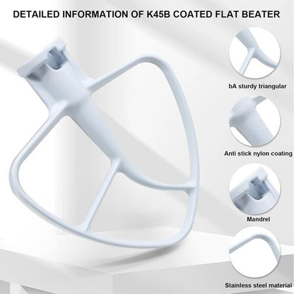 K45B Coated Flat Beater for Kitchenaid Mixer Compatible for 4.5 QT Tilt-Head Stand Mixer Fit For KSM90 K45 Kitchen Mixer Paddle Attachment