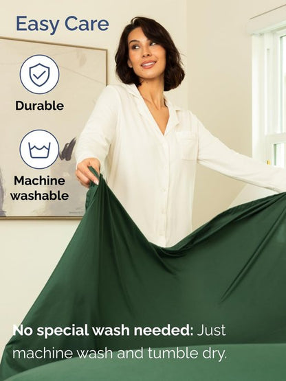 Extra Deep Cal King Sheet Set - 6 Piece Breathable and Cooling Sheets - Hotel Luxury Bedding for Women, Men, Kids & Teens - Easy Secure Fit - Soft & Wrinkle Free - Extra Deep Pockets - Emerald Green