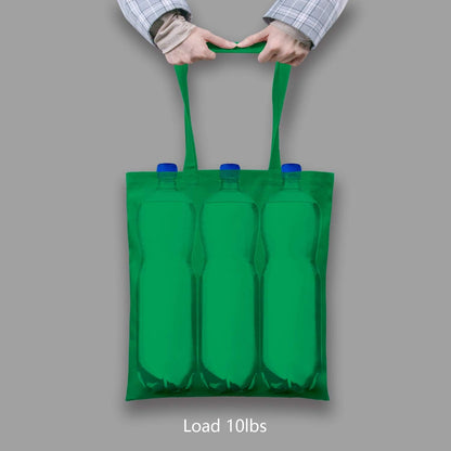 TOPDesign 16"x15" Kelly Green Cotton Tote Bags - 24-Pack Lightweight Reusable Grocery Bags for DIY & Promotions