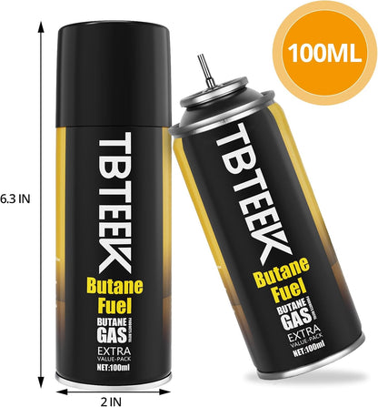 TBTeek Butane Refill - Ultra-Refined Lighter Fluid for Torch Lighters | 100ml Canister (4 Pack)
