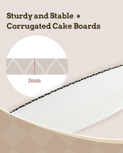 Bake Choice 10-Inch Round Cake Boards - 7 Pack Food-Grade Waterproof & Oil-Proof Plates