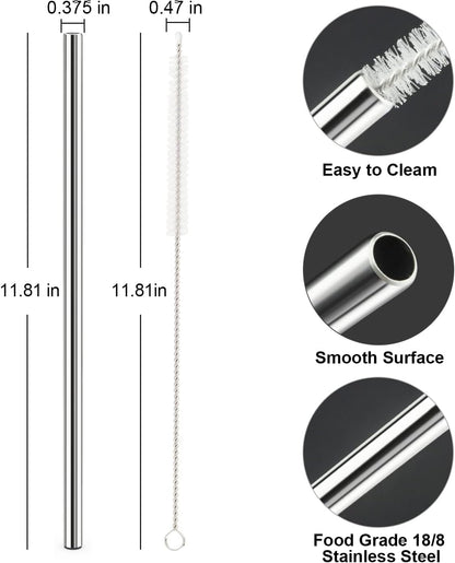 Stanley Replacement Straws - 6 Pack Reusable Straws with Cleaning Brush for 40 oz & 30 oz Tumblers