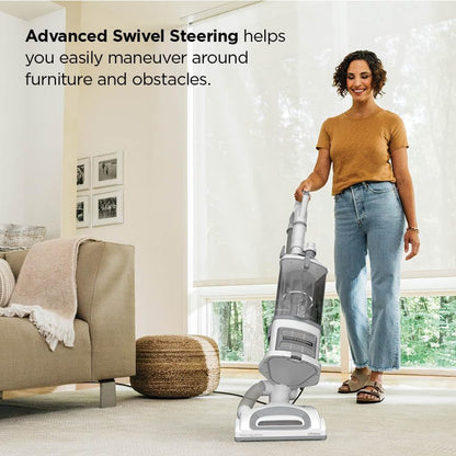 Shark Navigator Lift-Away Upright Vacuum Cleaner - Pet Hair HEPA Filter, Swivel Steering | White/Silver | NV356E