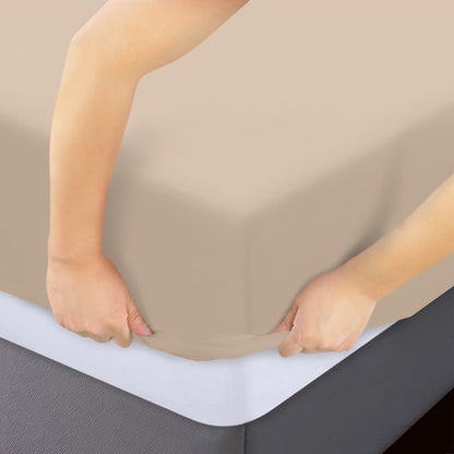 Utopia Bedding King Fitted Sheets - Bulk Pack of 2 Bottom Sheets - Soft Brushed Microfiber - Deep Pockets - Shrinkage & Fade Resistant - Easy Care (King, Beige)