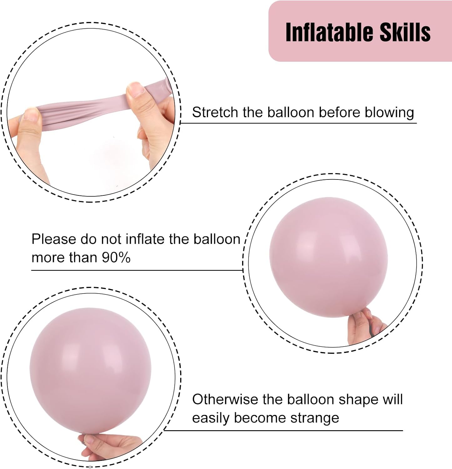RUBFAC Dusty Pink Balloons - 129-Piece Latex Garland Kit for Baby Showers & Weddings | 5-12 Inch Sizes
