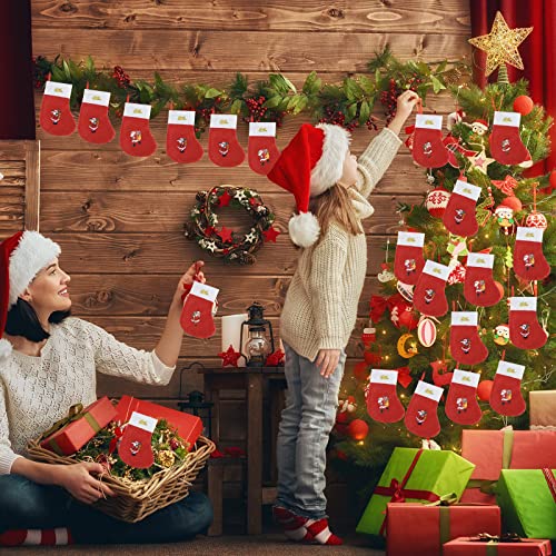 Red Felt Christmas Stockings Set - 150 Mini Santa Holiday Decorations