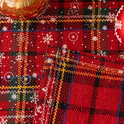 Christmas Tartan Red Green Snowflake Tablecloth 55x79in - Variation of THIS listing