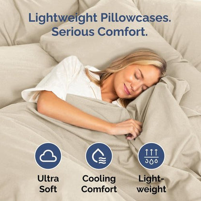 King Standard Pillow Cases by King - Ultra-Soft Hotel Quality Covers | Wrinkle Resistant & Machine Washable - 2 Piece Set in Wheat
