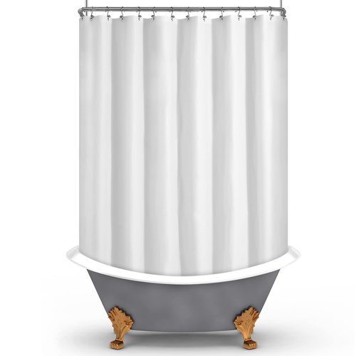 Mrs Awesome White Clawfoot Tub Shower Curtain or Liner with 12 Magnets - Free 36 Hooks Included, Waterproof PEVA, 180" x 70", White