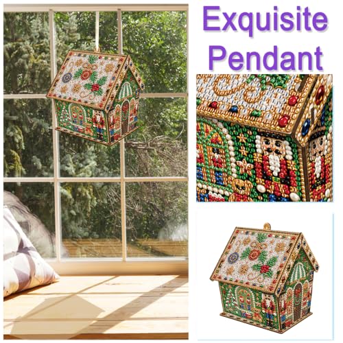Christmas Nutcracker Wooden Pearl Diamond Art House Kit - Festive DIY Decor
