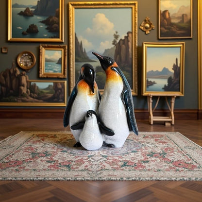 Skiennix Cute Penguin Family Statues - Charming Home Decor for Bedroom, Living Room & Office | Unique Gifts for Mom & Grandma