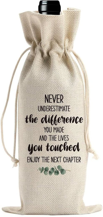 Going Away Gift Farewell Gifts for Coworkers Moving Away Gifts for Friends Coworker Leaving Gifts for Women New Beginnings Gifts for Women Goodbye Gifts for Boss Men Next Chapter Wine Bag