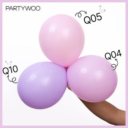 PartyWoo Baby Pink Balloons - 100pcs Pastel Balloon Arch Kit for Baby Shower & Birthday Decor | 5-36 Inch Sizes
