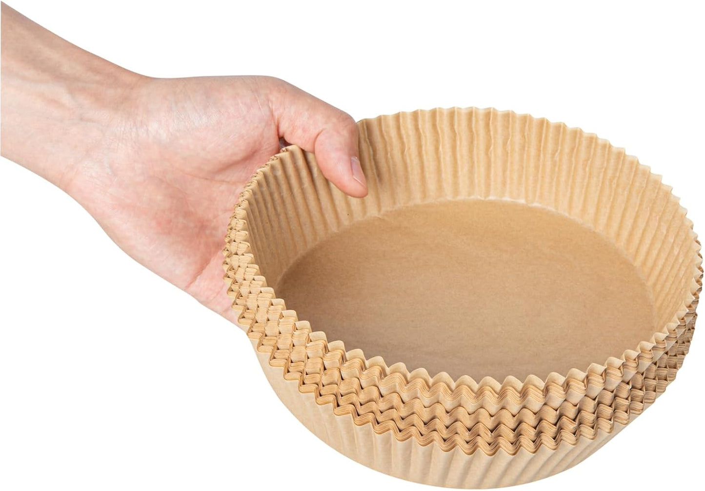 Restaurantware Air Fryer Liners - No-Stick Silicone Coating, 100 Round, 6.3 x 6.3 Inch, Food-Grade Paper