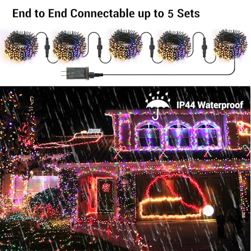 Christmas String Lights 33ft 100 LED Color Changing with Remote - Warm White & Multicolor