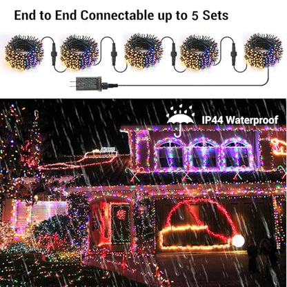 Christmas String Lights 33ft 100 LED Color Changing with Remote - Warm White & Multicolor