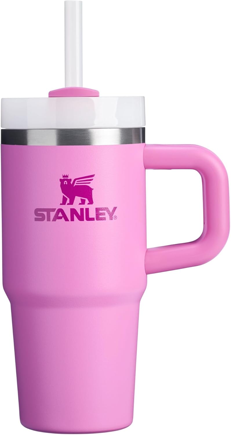 STANLEY Quencher H2.0 Tumbler - 14 oz Insulated Stainless Steel with Handle & Straw | BPA-Free | Peony