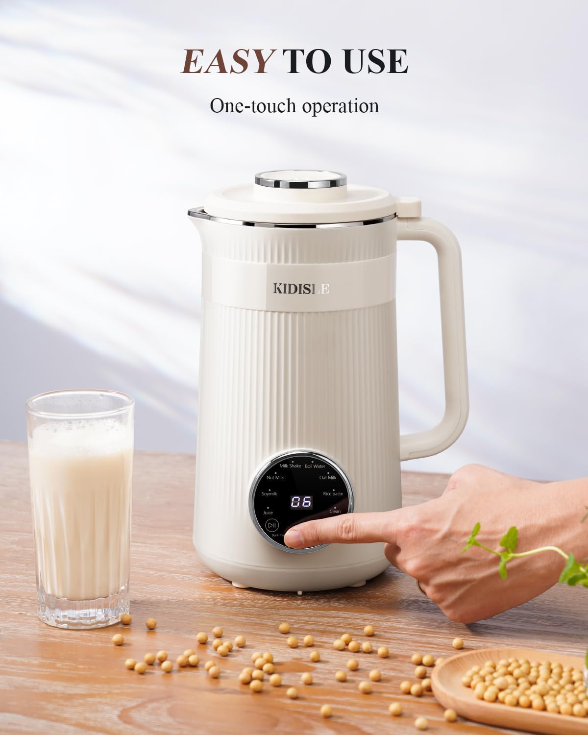 Skiennix 8-in-1 Nut Milk Maker Blender - 32oz Automatic Plant-Based Beverage Machine with Delay Start & Keep Warm Feature