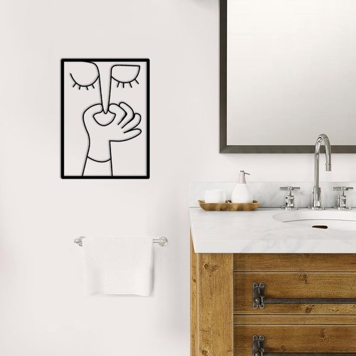 Goodangie00 Metal Wall Art - Humorous Black Toilet Decor | 11.8" Modern Bathroom Sign