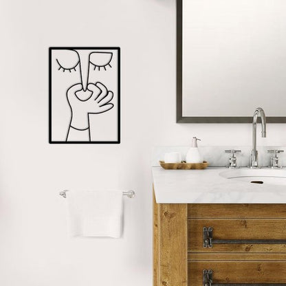 Goodangie00 Metal Wall Art - Humorous Black Toilet Decor | 11.8" Modern Bathroom Sign