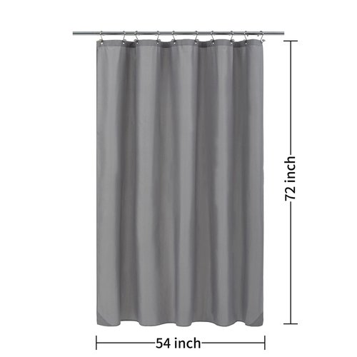ALYVIA SPRING Stall Fabric Shower Curtain Liner Waterproof - 54" x 72", Soft & Lightweight Stall Size Shower Curtain with Magnets, Machine Washable - 54x72, Grey