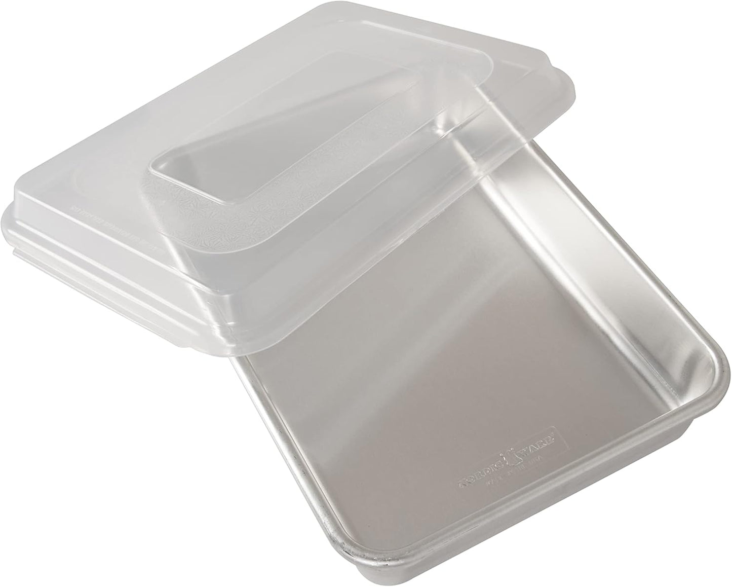 Nordic Ware Aluminum Commercial Cake Pan - Rectangle with Lid, Silver, 9 x 13 Inches