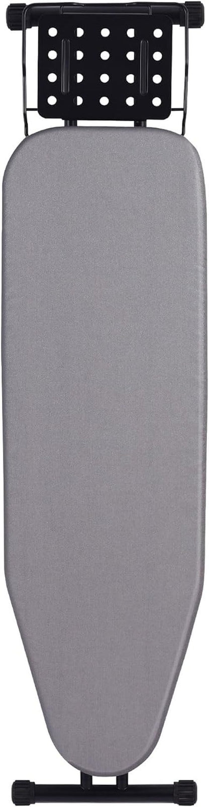 Jakeefud Deluxe Ironing Board - Heat Resistant Cover & Thick Felt Pad | Full Size, Foldable (Light Grey)
