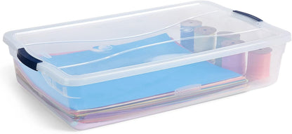 Rubbermaid Cleverstore 42 Quart Clear Stackable Storage Bins with Lids - 4 Pack for Garage & Closet
