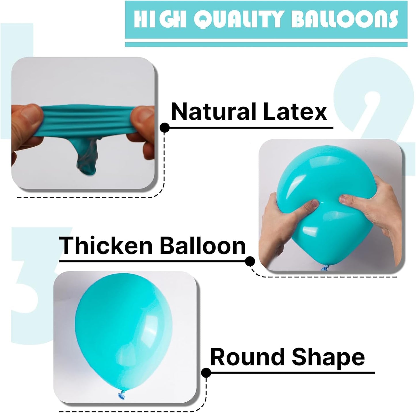 PartyWoo Teal Balloons - 100pcs 12 Inch Turquoise Latex Balloons for Baby Showers & Celebrations