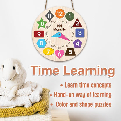 Skiennix Interactive Wooden Calendar for Kids Ages 3+ | Teach Seasons & Days | 12 x 15 Inches