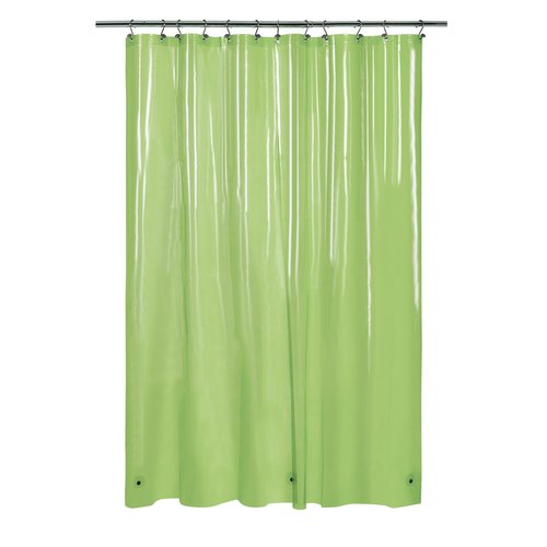 Barossa Design Extra Long Shower Curtain Liner with 3 Magnets - 72" x 84" XL, Waterproof PEVA Lightweight Shower Liner for Bathroom, PVC Free, Metal Grommets - Clear Green, 72x84